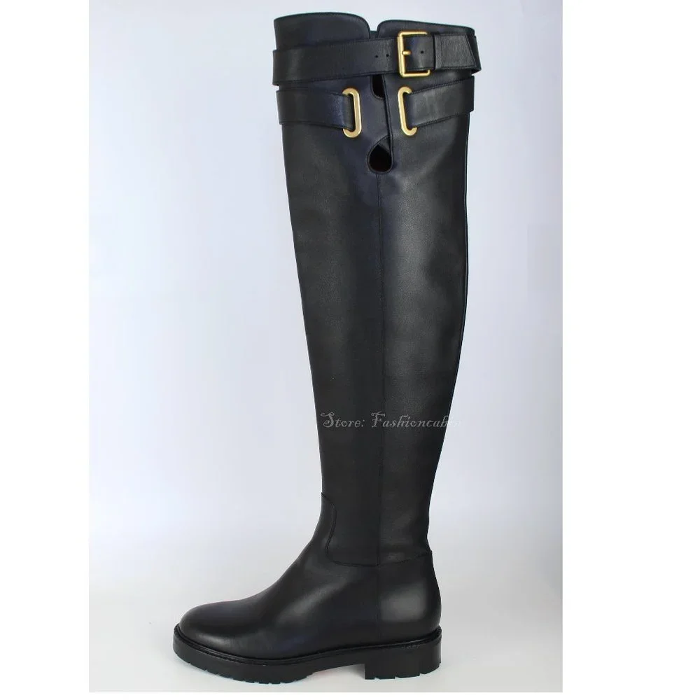 NEW Valentino Garavani RUNWAY Over the Knee Leather Boots, Black, EU 37